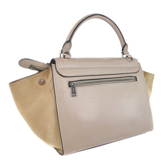 CELINE 2WAYShoulder Trapeze Handbag Dune gray leather - Picture 8 of 12